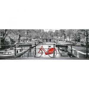 Clementoni Puzzle Panorama Amsterdam Et Le Velo Au Bord Du Fleuve - 1000 Pieces - Adulte Noir Et Blanc - Pays-Bas - Ville - Holl