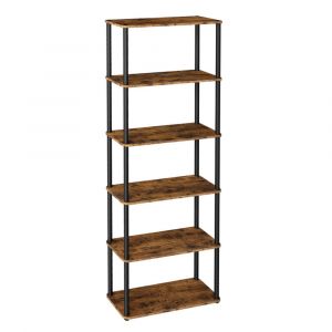Vasagle - Assemblage Ultra-rapide sans Outils, Étagère à 6 Niveaux, Étagère de Rangement, 60 x 23,8 x 173,4 cm, pour Salon, Chambre, Cuisine, Marron