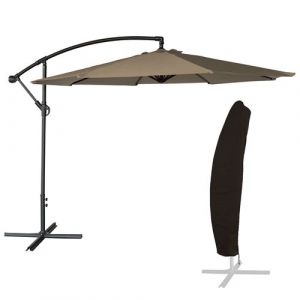 Parasol déporté beneffito oahu Taupe 195x33x14 CM