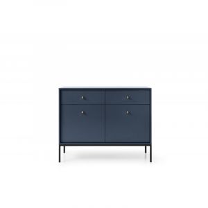 Image de Console avec pieds et poignées en métal fabriquée en MDF de couleur bleu marine Mono Bim Furniture