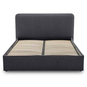 Lit coffre en Tissu 160x200 gris anthracite