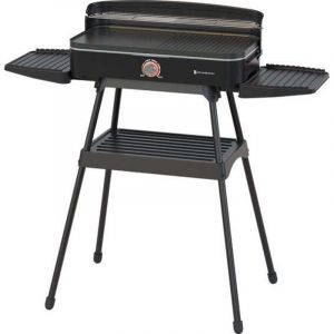Barbecue électrique, KitchenBrothers, Barbecue sur pied et de table, 2200W, Noir