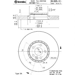 Brembo 1 Disque de frein 09.B025.11
