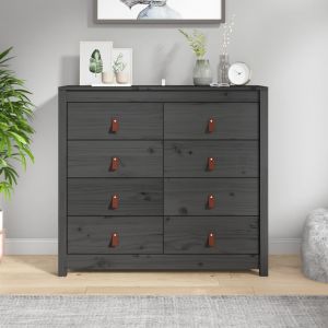 VidaXL Armoire latérale Gris 100x40x90 cm Bois de pin massif