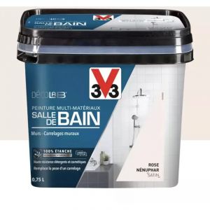 V33 Peinture Multi-Mat&eacute;riaux Salle de bain Deco Lab Rose nenuphar 0,75 l