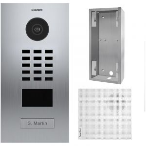 Image de Doorbird Portier vidéo IP lecteur de badge RFID + Carillon + Support de montage - D2101V EAU SALEE KIT 3 Inox