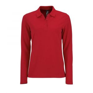 Sol's Polo Pique Manches Longues Femme Perfect Rouge 02083 - Taille M