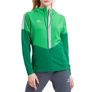 Erima Squad Veste d'entra&icirc;nement &agrave; capuche Femme Fern Green/Smaragd/Silver Grey FR: 2XL (Taille Fabricant: 44)