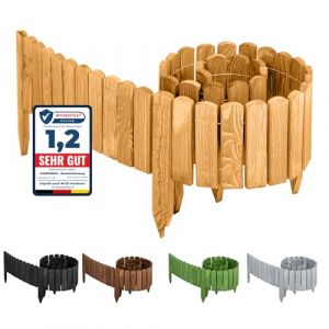 Garronda clôture de Jardin en Bois Bordure Jardin Cloture Jardin Exterieur Barrières de Jardin de Bois Palissade Bordurette de Jardin Longueur: 200