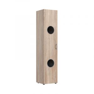 Armoire à linge avec 2 tablettes coloris Imitation chêne - longueur 40 x hauteur 185 x profondeur 40 cm -PEGANE-