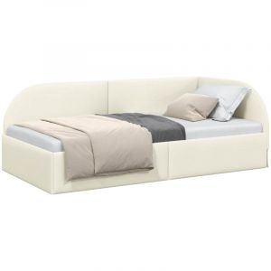 VidaXL Cadre de lit d'angle avec t&ecirc;te de lit Cr&egrave;me 80 cm x 200 cm