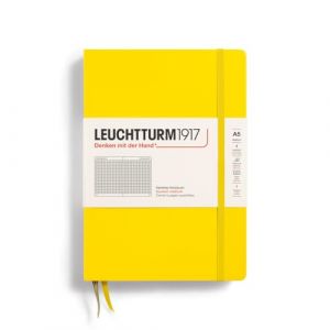 LEUCHTTURM1917 344799 Carnet de notes Medium (A5) Couverture rigide, 251 pages numérotées, Citron, Quadrillé