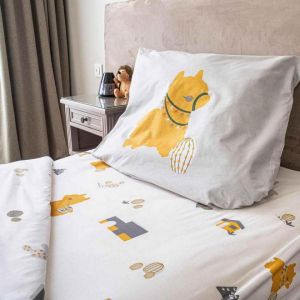 Drap-housse coton LAMA - Gris clair