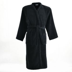 Peignoir de bain coton noir ALICIA