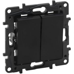 Legrand Niloe step interrupteur double 10 ax noir 863505