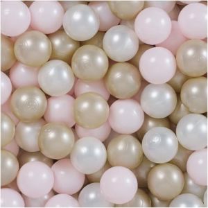 Balles pour Piscine à Balles de Jeu pour Bébé Enfants MISIOO Plastique Colorées 6 cm 1200 Boules: Rose/Doré/Blanc Perle