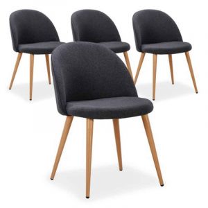 Lot de 4 Chaises Design "Morro" 75cm Gris Foncé Prix