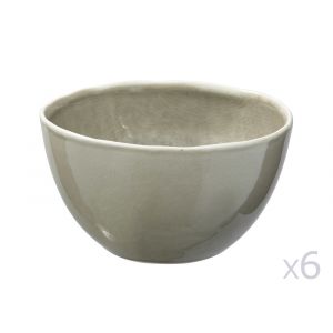 Image de Pomax Bol en porcelaine gris (Lot de 6) PORCELINO