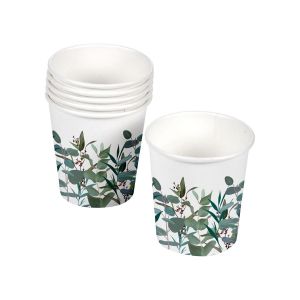 Image de Set de 10 gobelets en carton Branc d'eucalyptus