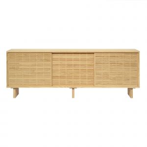 Buffet 3 portes en bois de pin massif naturel - 180 cm