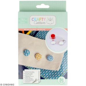 Image de Artémio Kit Boutons en métal à recouvrir avec tissu Crafty cotton - 22 mm - 17 pcs