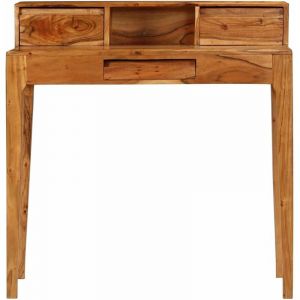 Bureau table meuble travail informatique avec tiroirs bois m if 88 cm Bois