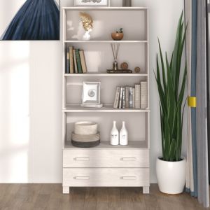 VidaXL Buffet Bois Massif de Pin Blanc Blanc