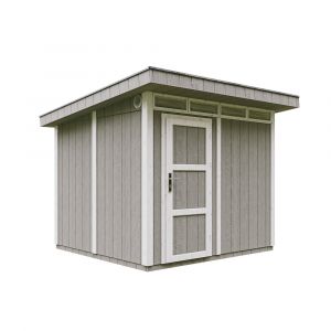 Image de Abri de jardin à base de bois en panneaux LP SmartSide 6 m² - Abri de jardin avec sol et tuiles bitumineuses L294xL279xH237 cm - Abri de jardin Timbela M903- Couleur de peinture TUNDRA GREY