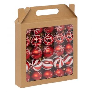 Déco de sapin Lot de 25 Boules de Noël D 6 cm - Rouge et Blanc