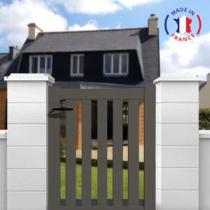 Packit Portillon aluminium mod&egrave;le ajour&eacute; en kit dimensions L.1000 (entre piliers) x H.1200 Couleurs Gris quartz (ral 7039)