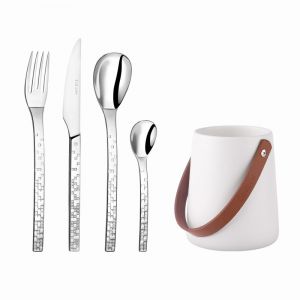 Image de Couzon 24 couverts avec pot de rangement en Acier Inoxydable - Inox