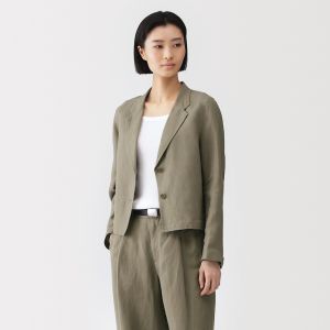 Veste courte en lin et lyocell pour femme
