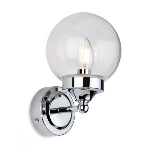 Firstlight Oscar Applique Murale Globe de Salle de Bains Chrome avec Verre Clair IP44