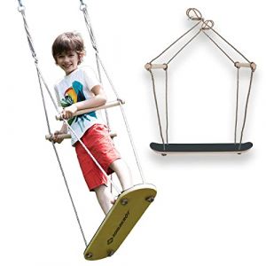 Image de Schildkröt Funsports Balançoire de Skateboard, en Bois, Extraordinaire pour la Dextérité, l'Équilibre et la Coordination, Structure Antidérapante, Patin Debout ou Balançoire Assise, 970519