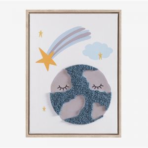 Tableau d&eacute;coratif avec texture textile (30x40 cm) Haley Kids SKLUM Multicolore Soft 40 cm