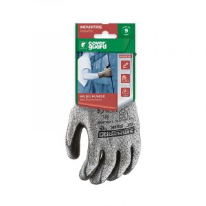 Coverguard Lot de 5) Gants anti-coupure simply pro SC580L paume enduite latex noir Taille 11