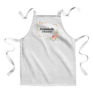 Fabulous Tablier Enfant Cuisine Demoiselle d'Honneur Cadre Floral - Qualit&eacute; Premium 100% Coton