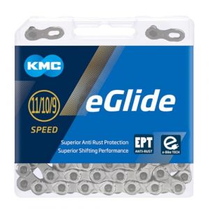 KMC EGlide EPT 9, 10 et 11 vitesses, argent foncé, 132 maillons