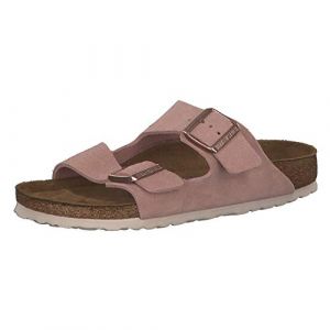 Birkenstock Sandales Arizona SFB Cuir Suede Light Rose, Femme, 37 EU Étroit