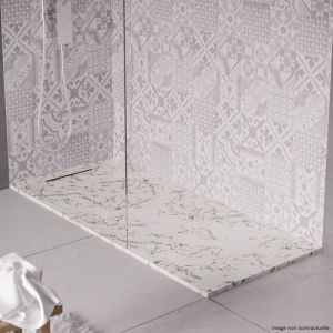Receveur de douche en pierre naturelle extra plat à poser 90x150cm - blanc marbre - ORIGINE