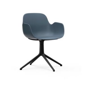 Normann Copenhagen Fauteuil pivotant Form - blanc - aluminium Bleu