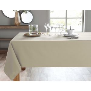 Nappe carr&eacute;e beige en coton 150x150