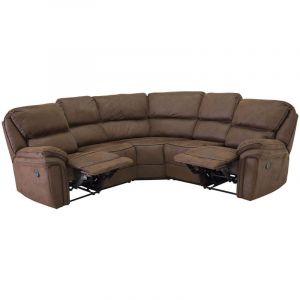Ebuy24 - Saranda Canapé d'angle inclinable, similicuir marron.