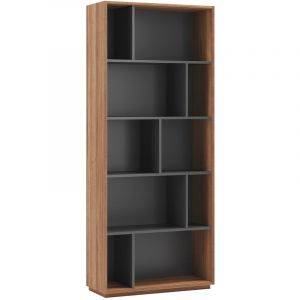 Herdasa - Meuble de rangement, collection nack (545), bibliothèque étagère à 5 nivaux en mélamine.- graphite