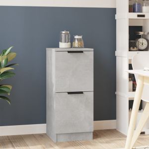VidaXL Buffet Gris béton 30x30x70 cm Bois d'ingénierie Gris