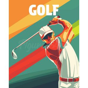Peinture au numéro : Affiche sportive Golf - sans châssis en bois