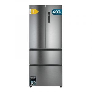 Cecotec R&eacute;frig&eacute;rateur Porte Fran&ccedil;aise Total No Frost Bolero CoolMarket F2D 403 Inox E, Extra Capacit&eacute; Max 403 L, Hauteur 170 cm et 70 cm Largeur, Tiroir FreshNessFlexHub, Compresseur Inverter