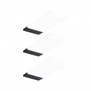 Paulmann 92124 LED sous-meubles Bredo avec capteur de proximité kit de 3 4000 K 2,5W 80x190 mm 180lm Noir luminaire en saillie pour meuble