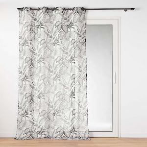 Voilage a oeillets 140 x 280 cm voile sablé imprimé Cabana Naturel