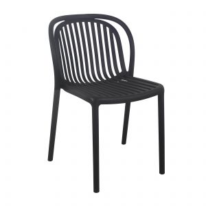 Oviala Chaise de terrasse noire